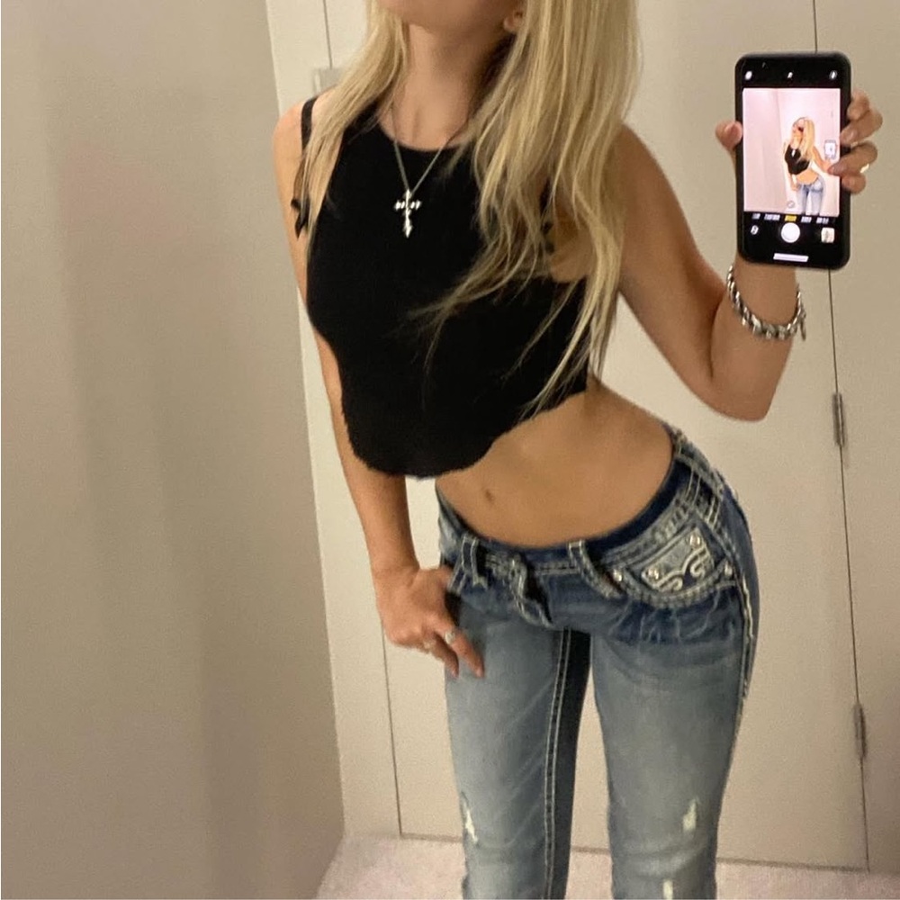 Rock Revival Lesia LowRise Blue Boot Cut Jeans